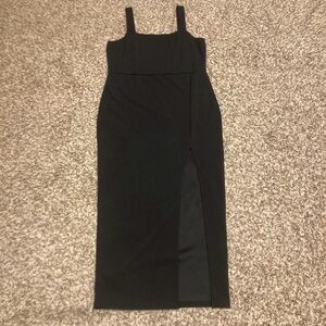 SHEIN Curve Black Curve-hugging Maxi Dress w/Leg Slit, Sz 2x, fits more like 1x